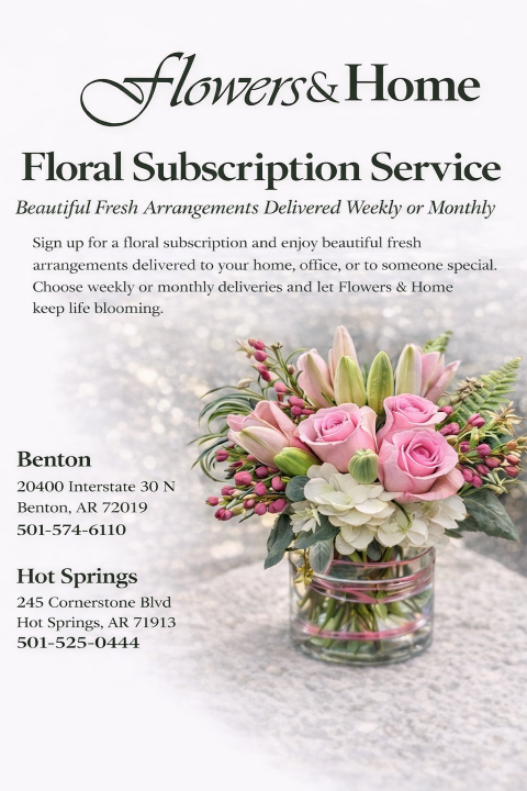 Flowers and Home floral subscription arrangement